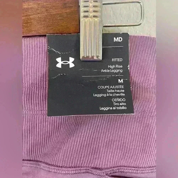 Under Armour Fitted High Rise Ankle Legging Purple NWT - Picture 3 of 11